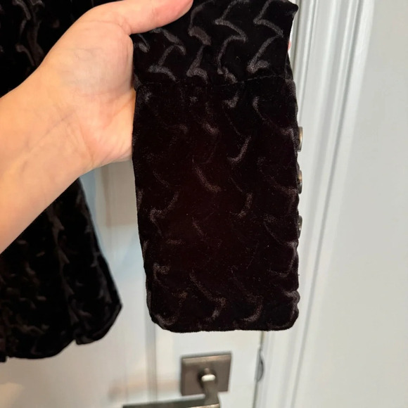 VTG Amnesia Paris Crushed Velvet Jacket Size 2 Black Whimsigoth Fairy Witchy 90s - Picture 7 of 13